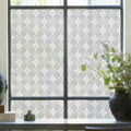 HYOUBALA Window Privacy Film UV Protection Non-Adhesive Begonia 17.5x78.7