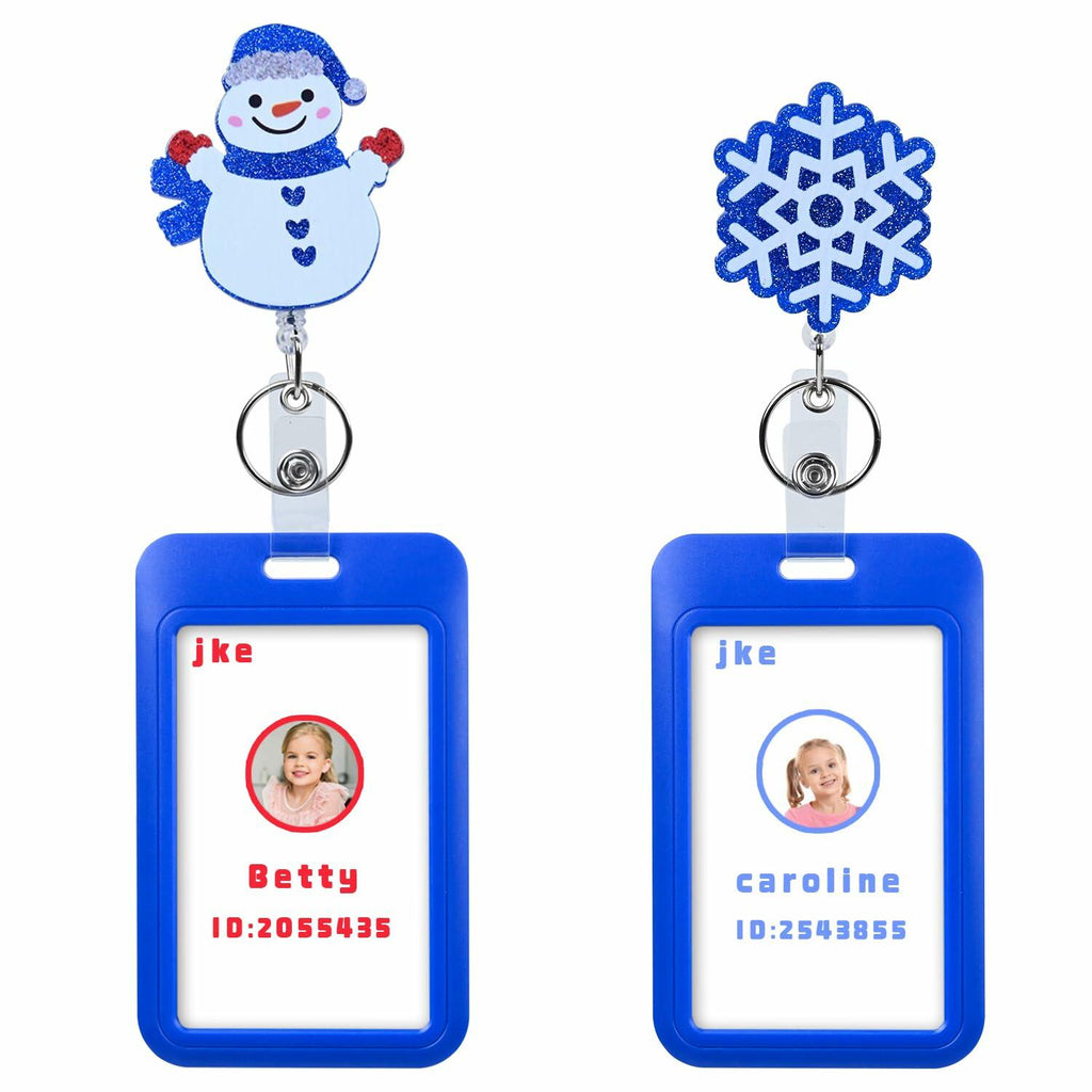 Easter Nurse Retractable Badge Holder Snowman Clip Hard Plastic Reel