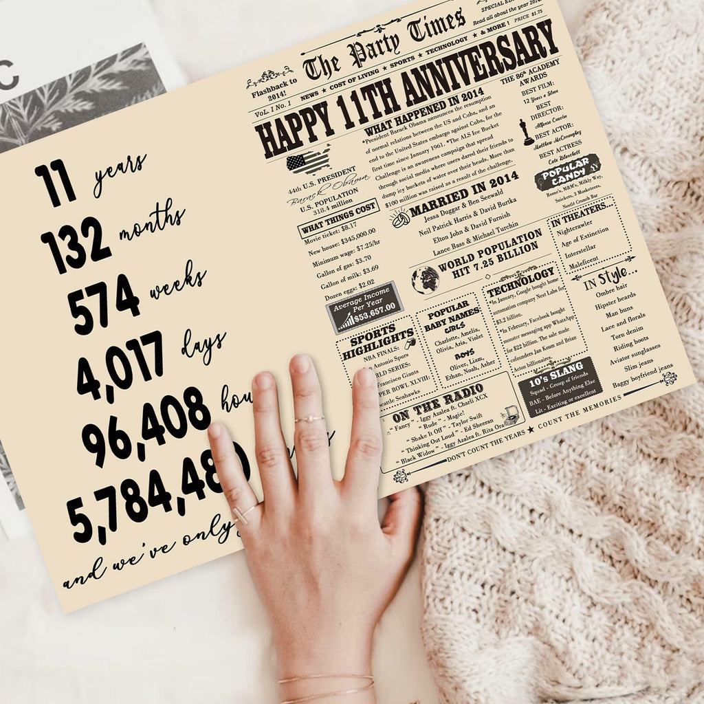 YiKaLus 11th Anniversary Steel Gift Card Romantic Wedding Gift for Him Her