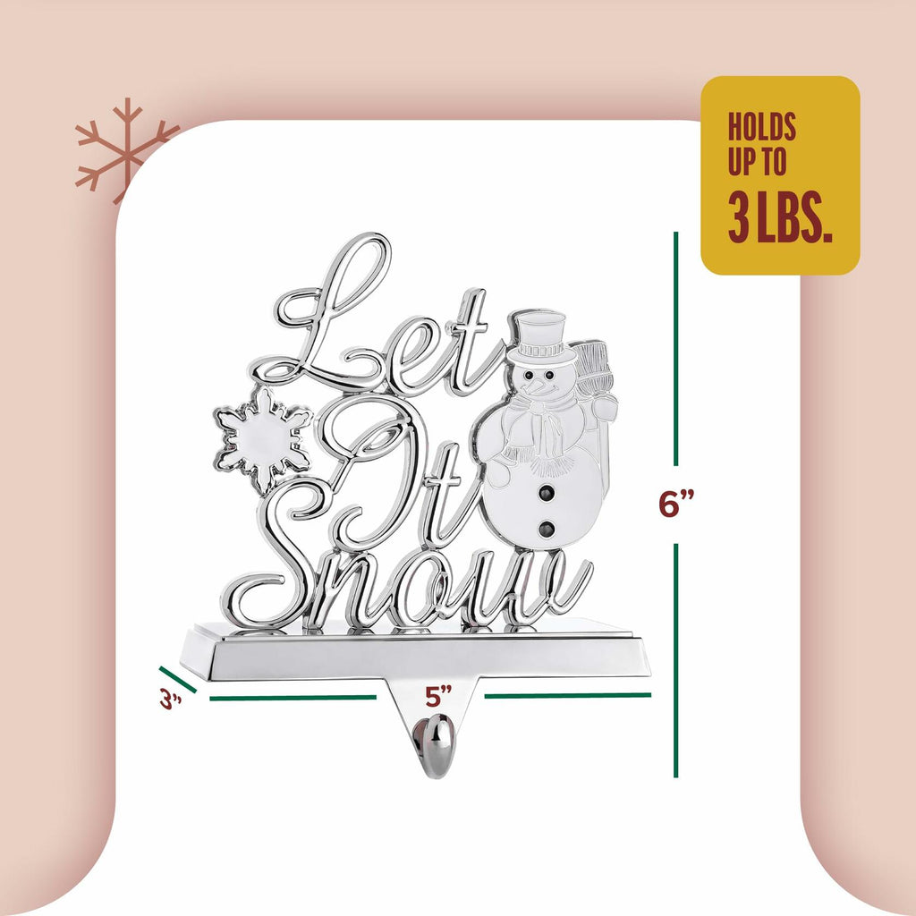 Klikel Metal Christmas Stocking Holder White Snowflake Snowman MPN 83411