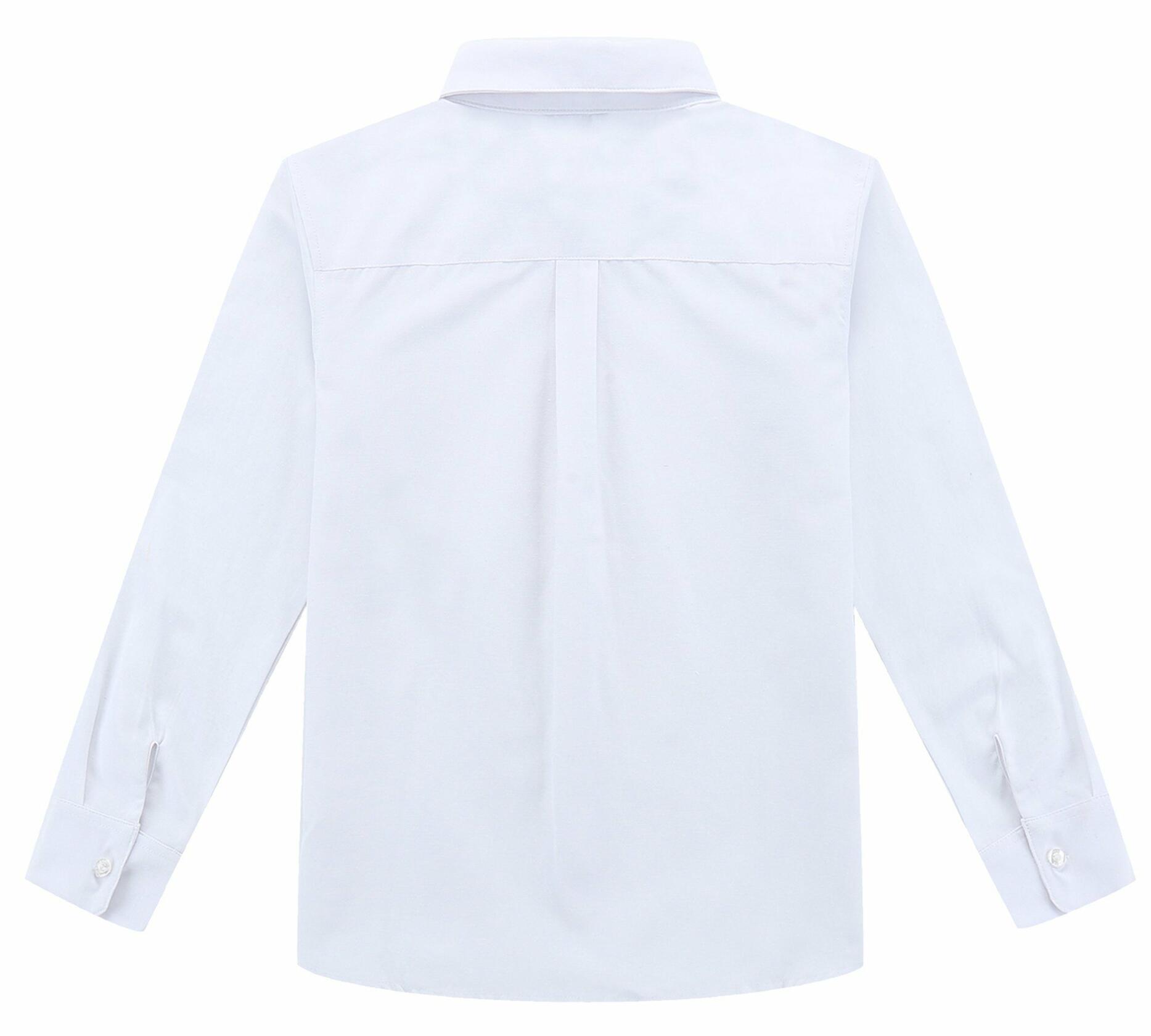 Bienzoe Boys Long Sleeve Button Down Shirt White Size 14