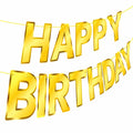 Gold Happy Birthday Banner Sign Garland Party Decoration Kids Baby Party