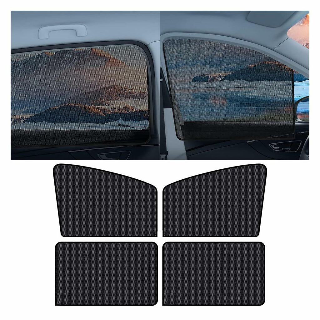 Car Side Window Sun Shade Magnetic Blackout Curtain UV Protection 2pcs