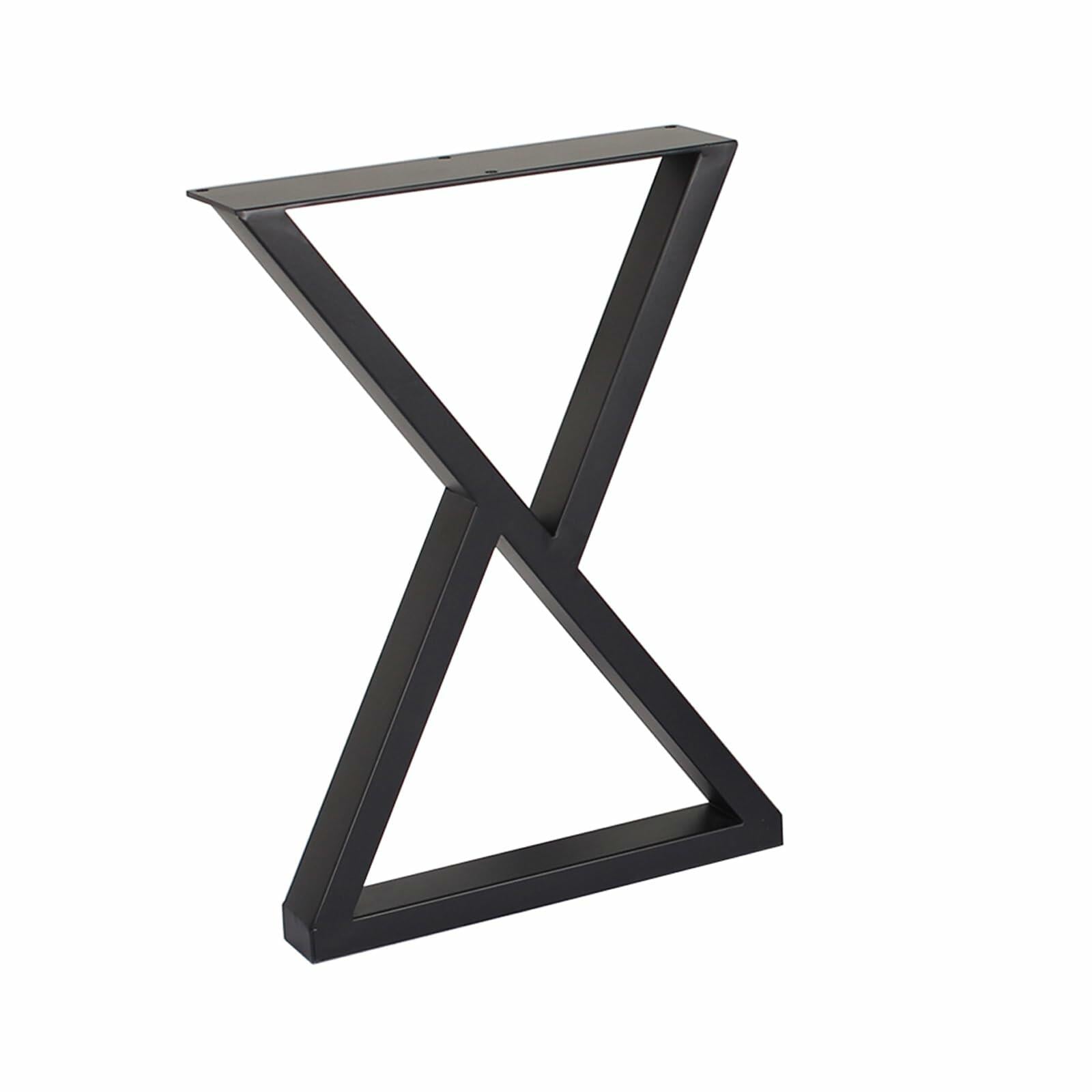 Herkii Heavy Duty Metal Table Legs 16" H x 11" W Black Set of 2