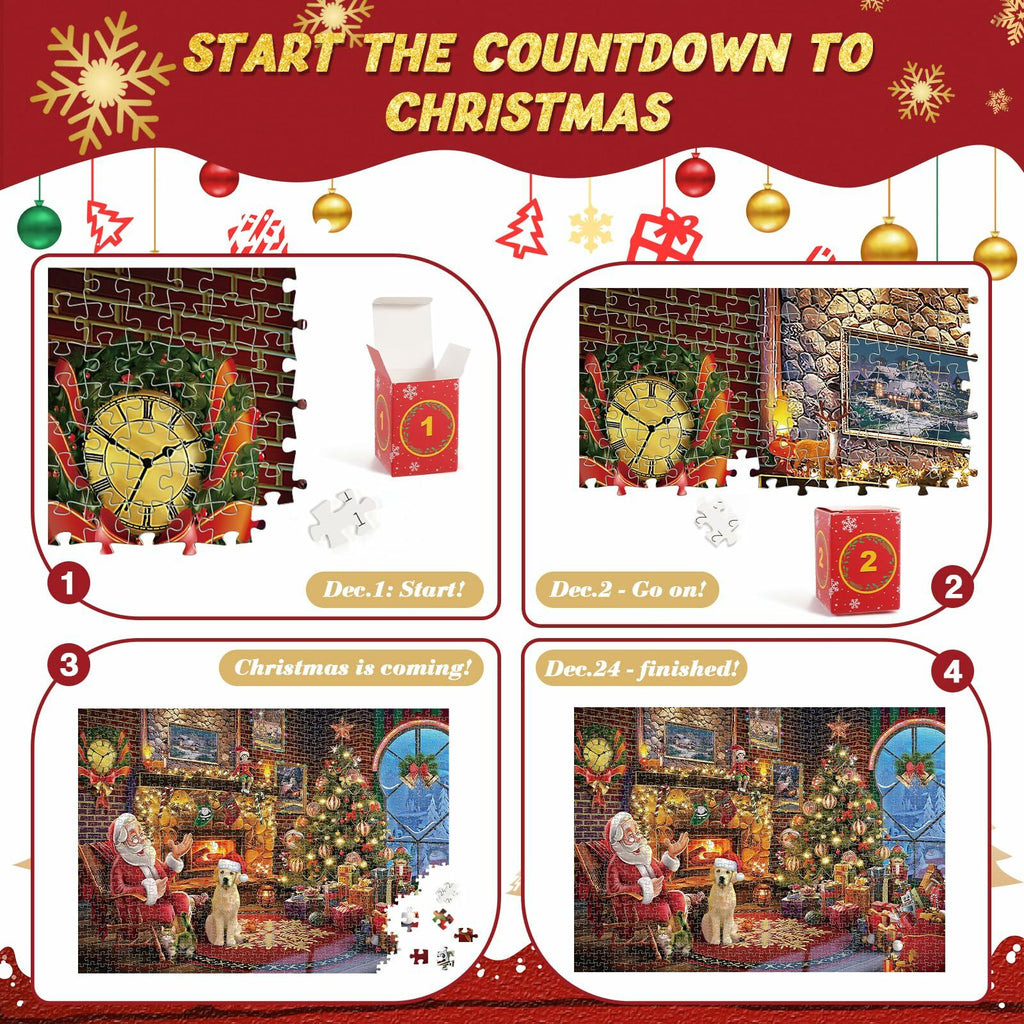 Advent Calendar 2025 Christmas Jigsaw Puzzle 1008 Pieces Cartoon Theme