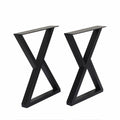 Herkii Heavy Duty Metal Table Legs 16" H x 11" W Black Set of 2