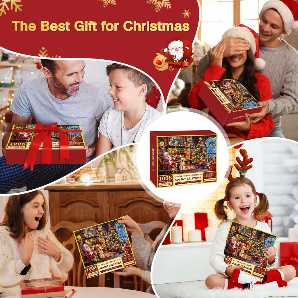 Advent Calendar 2025 Christmas Jigsaw Puzzle 1008 Pieces Cartoon Theme