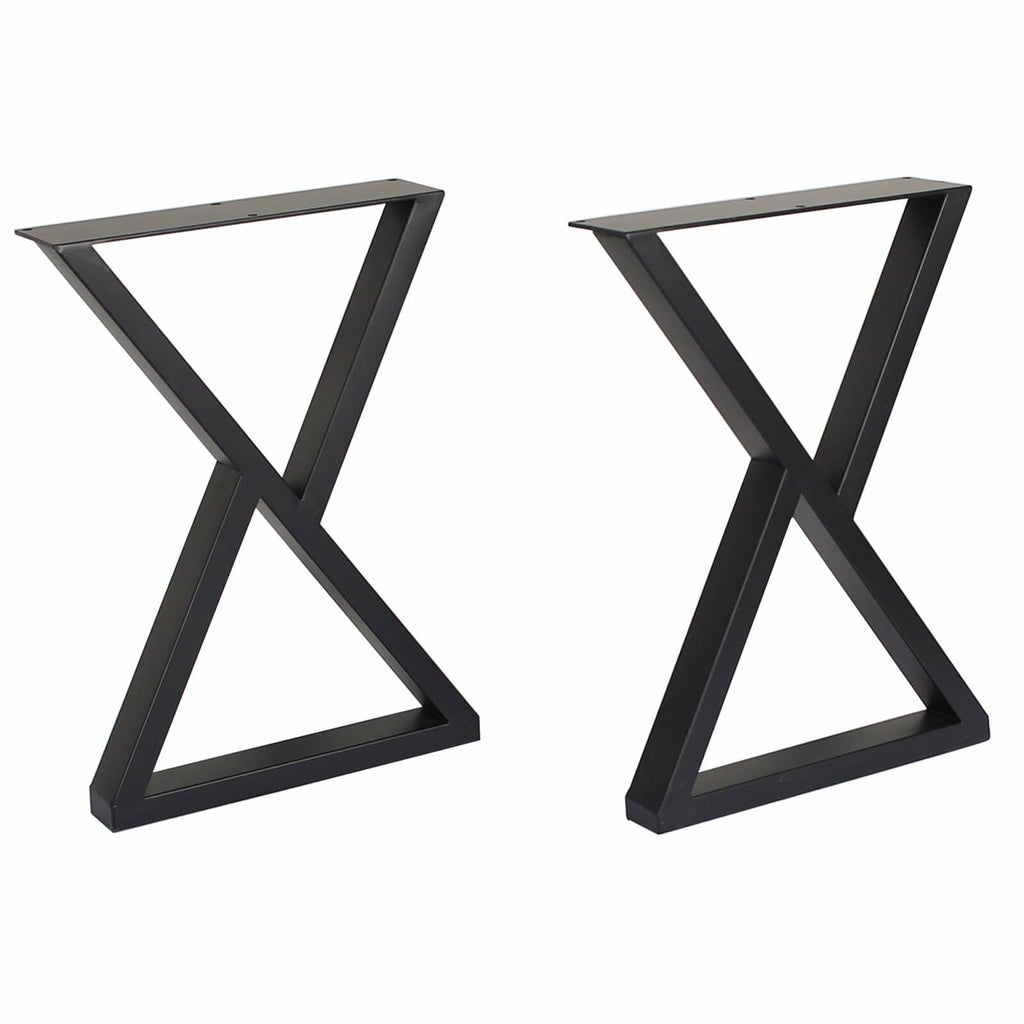 Herkii Heavy Duty Metal Table Legs 16" H x 11" W Black Set of 2