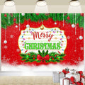 Merry Christmas Backdrop Red Green Balls Leaves Party Decoration 7x5Ft