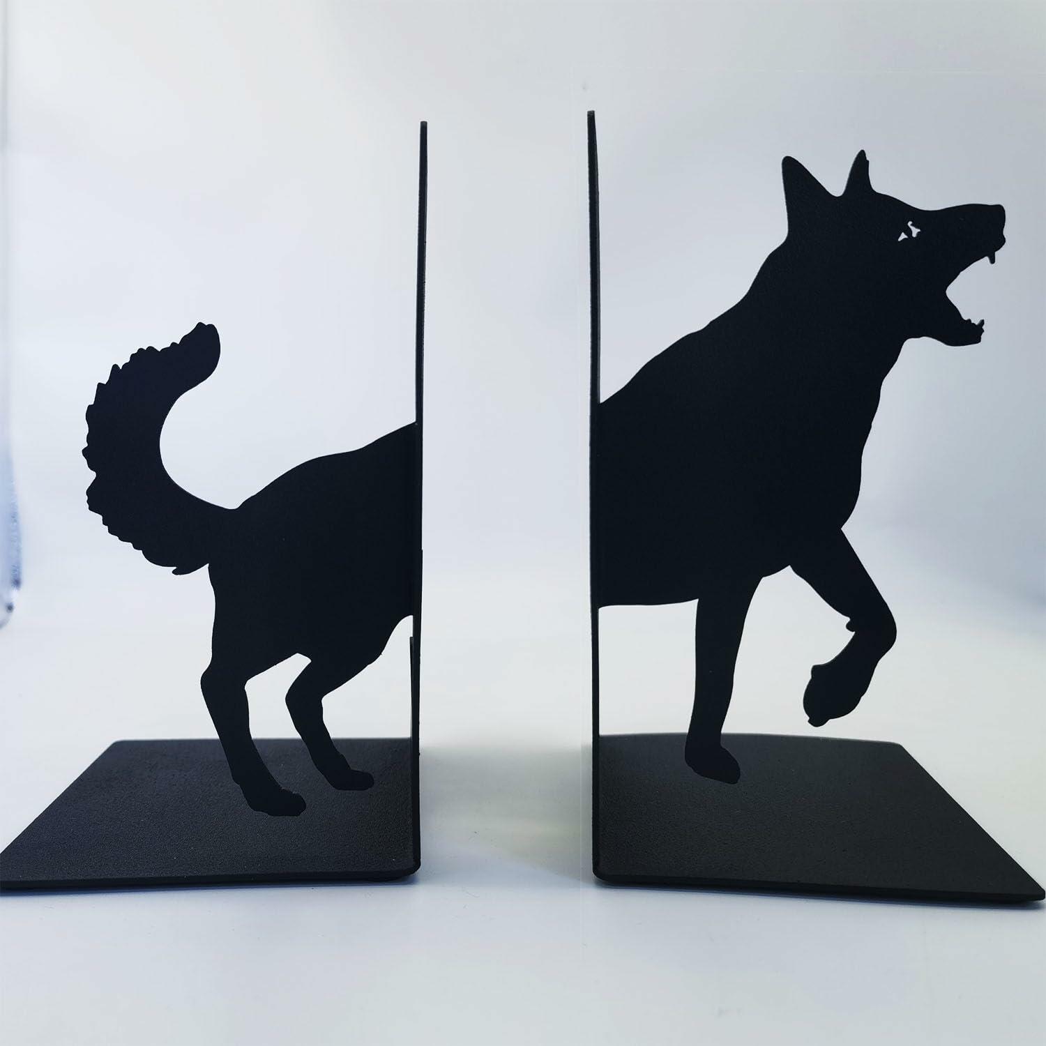 Black Dog Decorative Bookends for Shelves Dog Lover Gifts Office Decor