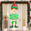 [Like New] Elf Boys Hanging Sign with Lights Wooden Christmas Decor Indoor Outdoor