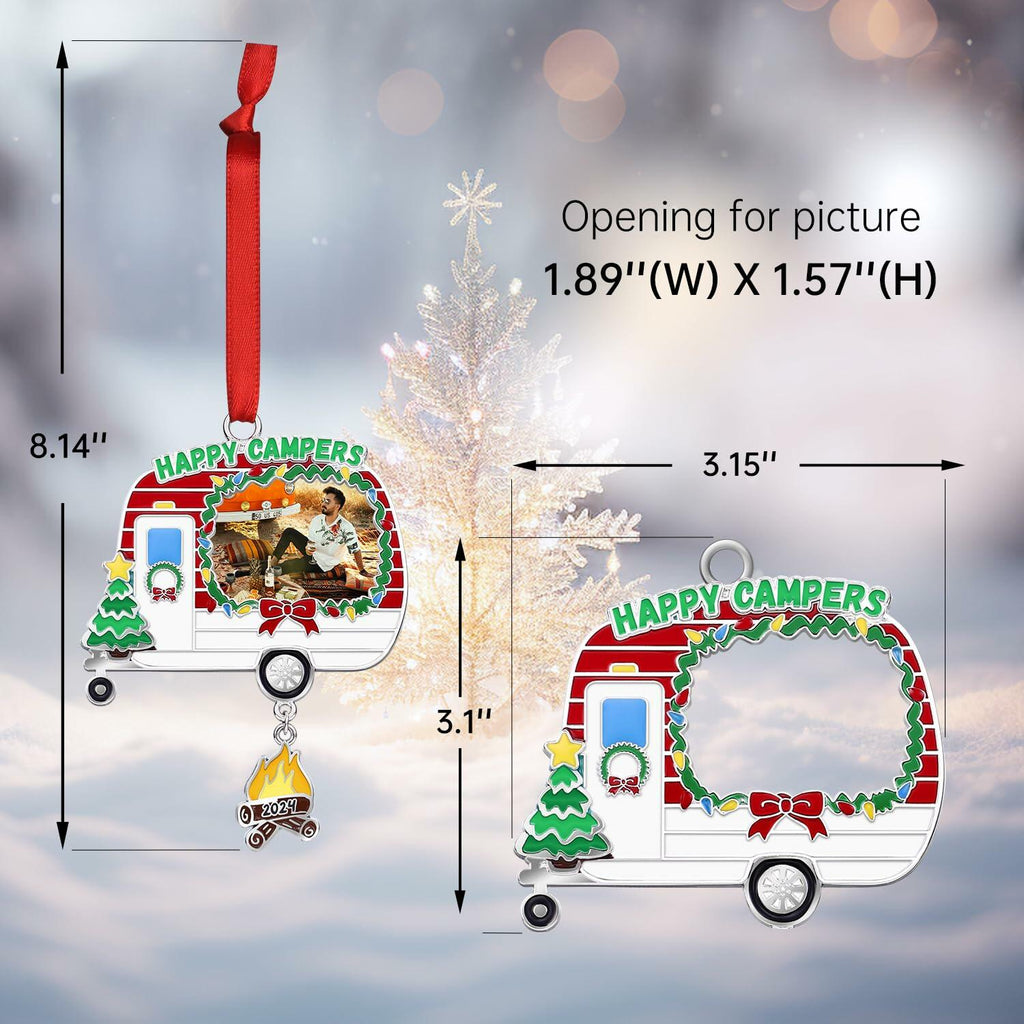 Camping Ornament Camper Photo Frame Christmas Tree Decoration 2024