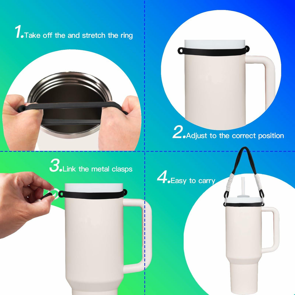 Stanley Cup Accessories Set Silicone Boot Handle Strap Straw Cover Charms