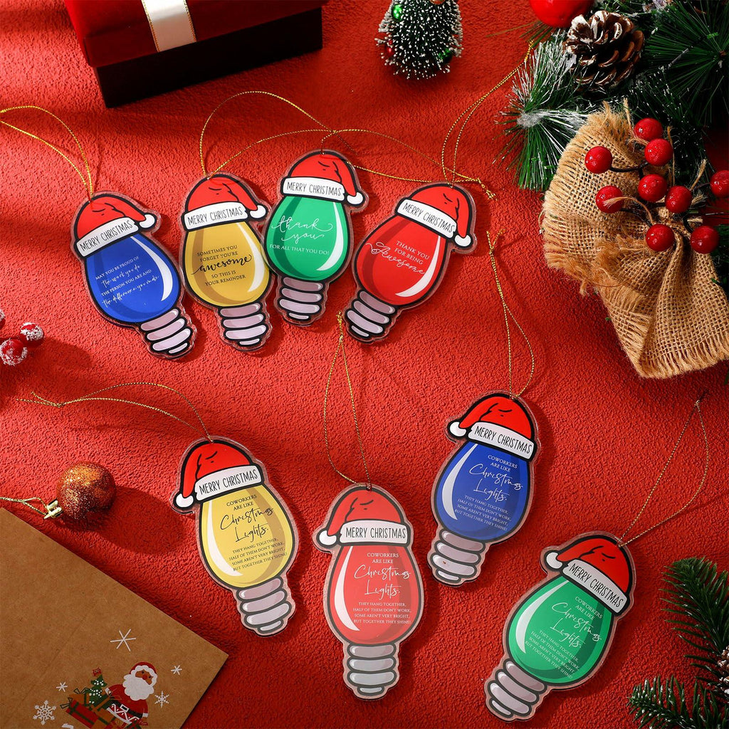 Syhood 24 Pcs Christmas Light Bulb Ornaments Xmas Tree Hanging Decor