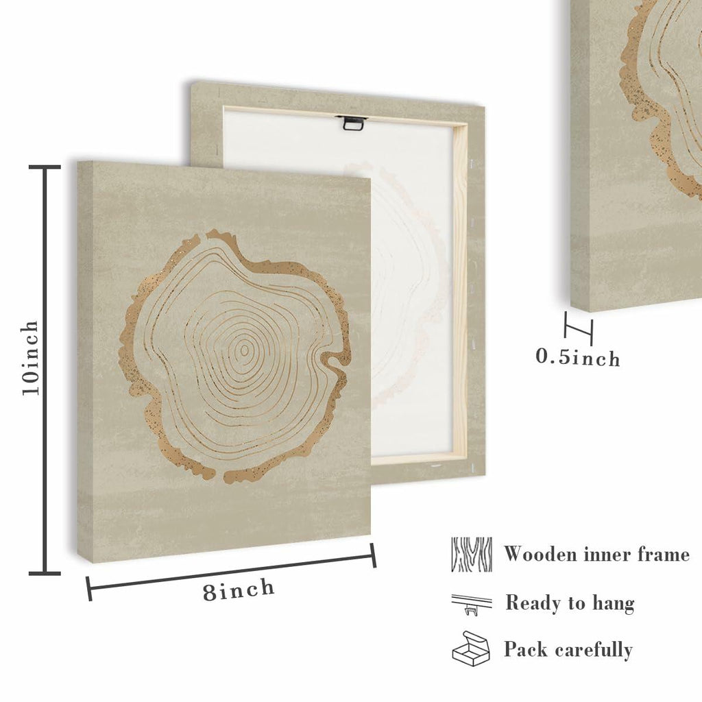 Anyzal Tree Ring Canvas Wall Art 6 Panels Gray 8x10 inches