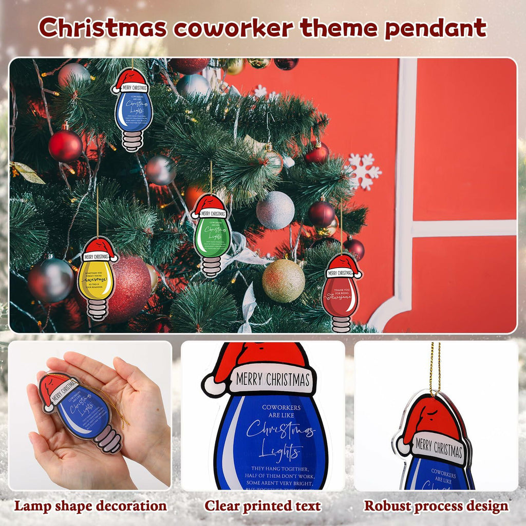 Syhood 24 Pcs Christmas Light Bulb Ornaments Xmas Tree Hanging Decor
