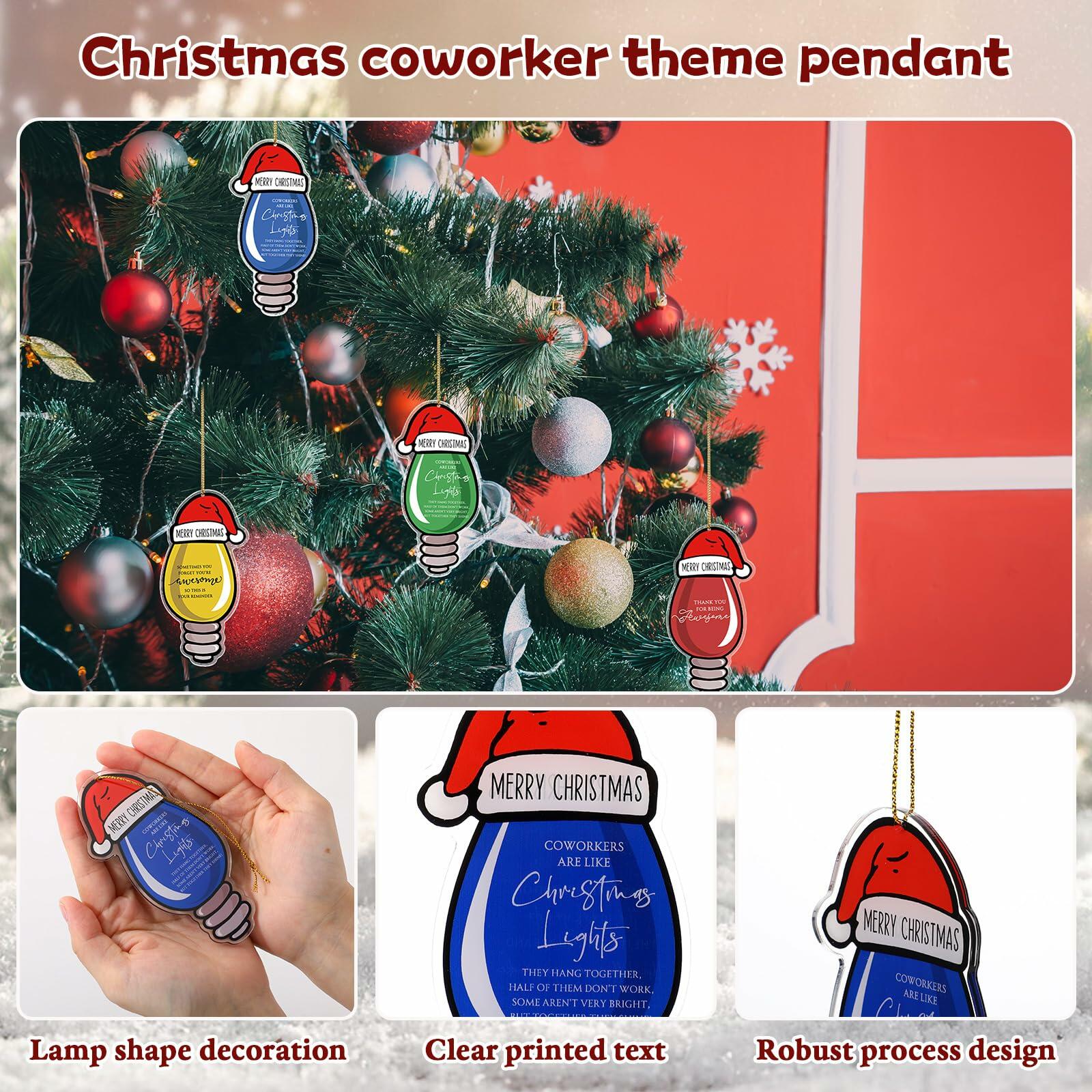 Syhood 24 Pcs Christmas Light Bulb Ornaments Xmas Tree Hanging Decor