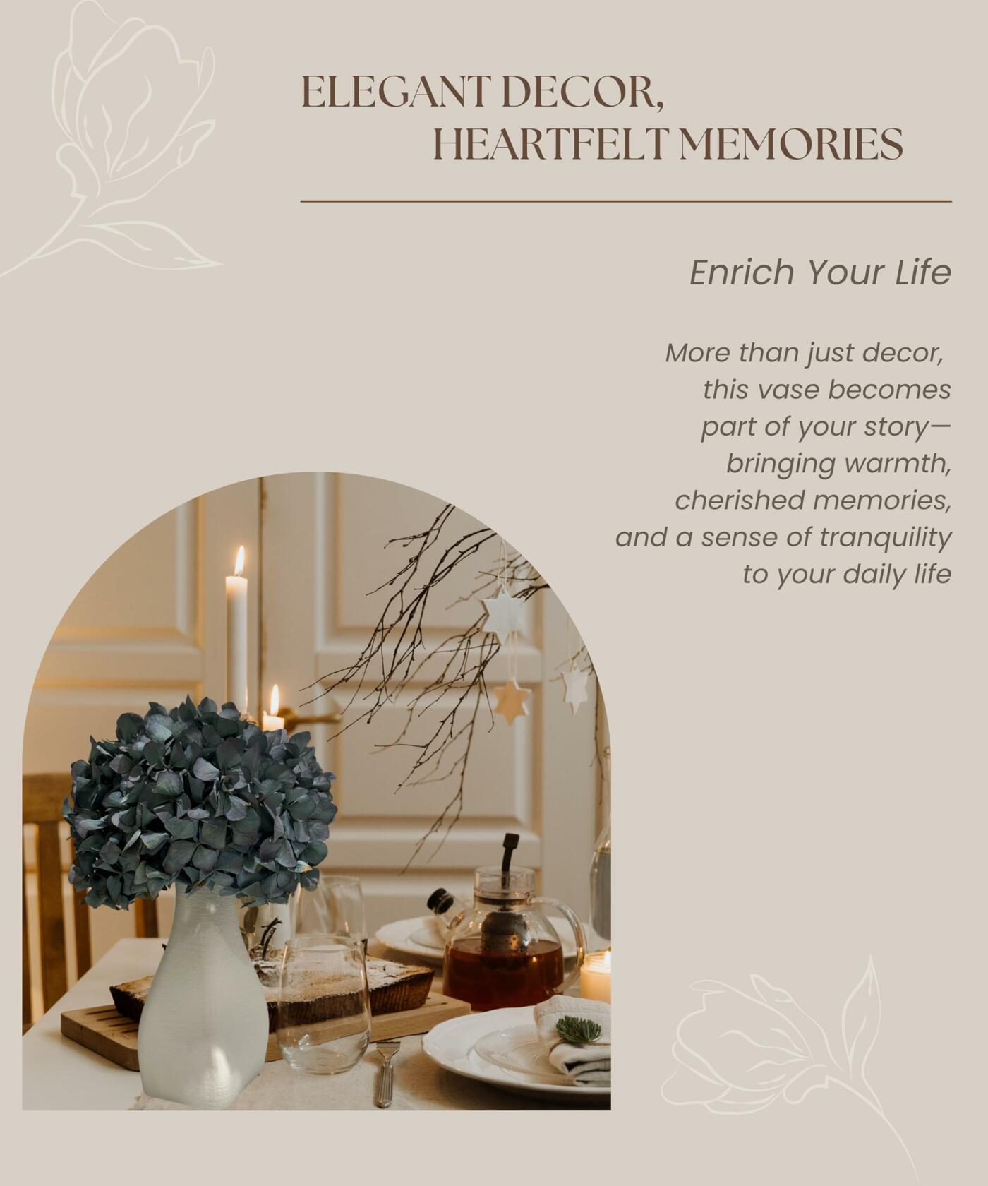 Meletē White Ceramic Irregular Shape Vase Tabletop Decor Modern Home