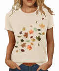 Inber Women's Crewneck Boho Wildflowers Graphic T-Shirt Size S
