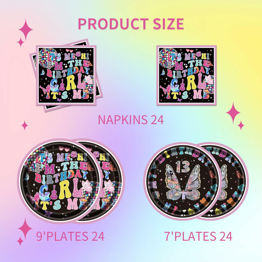 Its Me Birthday Girl Tableware Plates Napkins Party Supplies Pink 24 Count