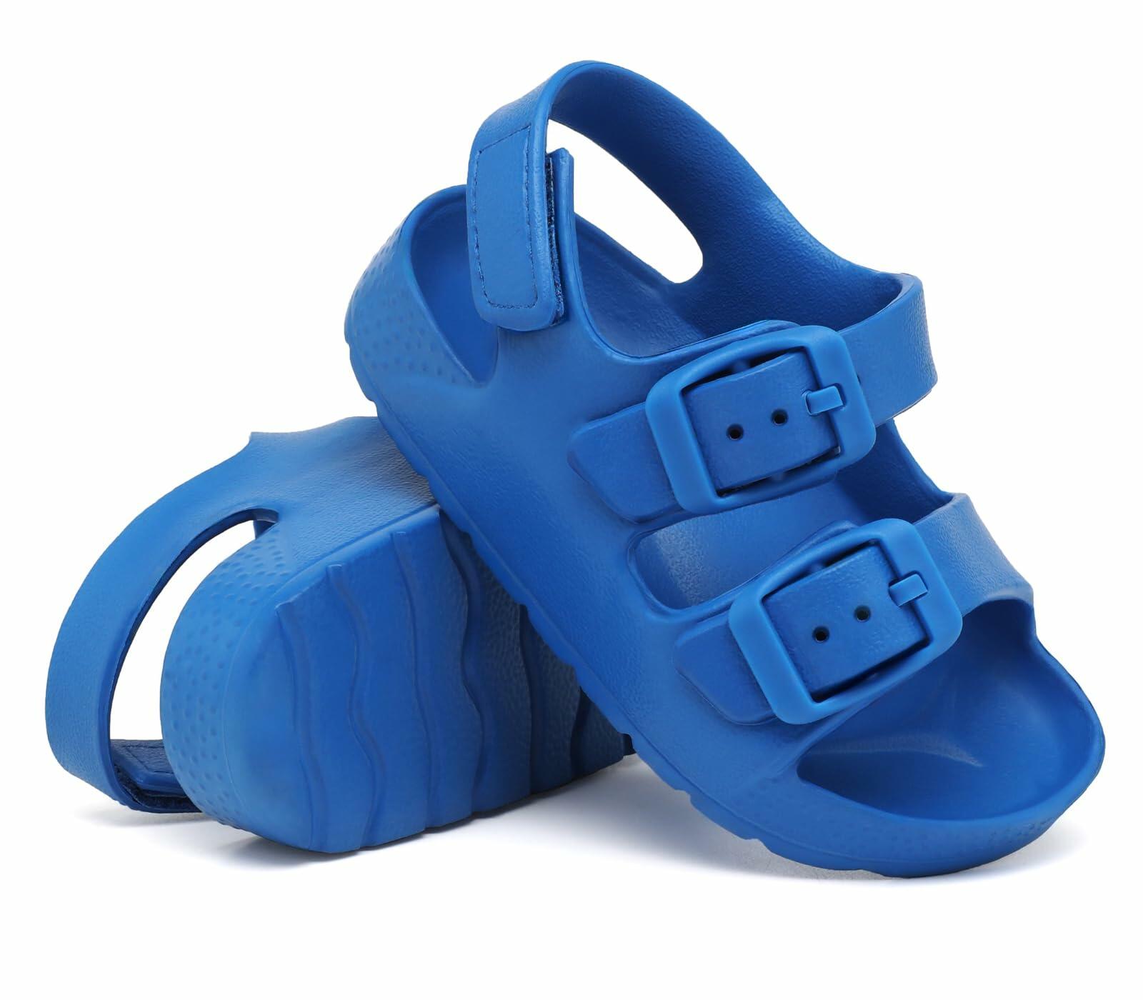 INMINPIN Toddler Buckle Sandals Comfort Open Toe Adjustable Strap Blue Size 5