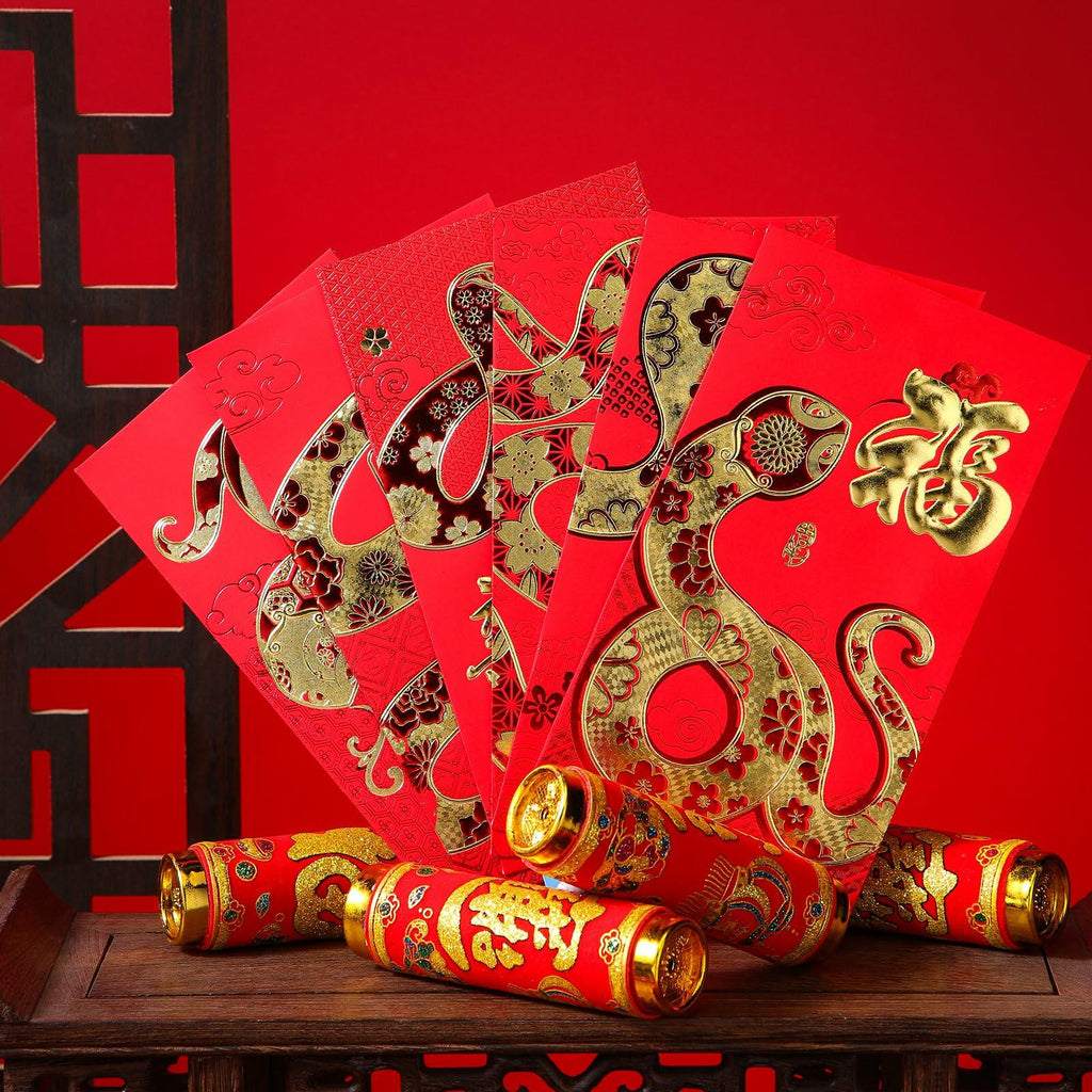 Marspark 36pcs 2025 Lunar Snake Year Red Envelopes Lucky Money Red