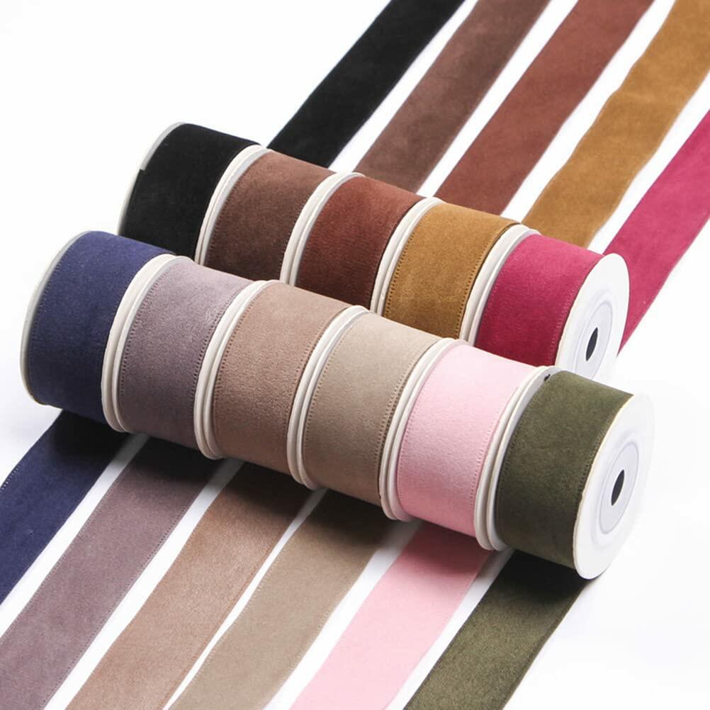LATUROP 1in Wine Double Face Velvet Ribbon 10 Yards Roll for Crafts