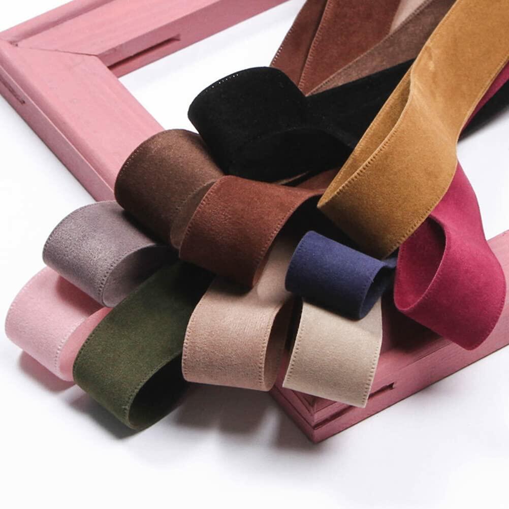 LATUROP 1in Wine Double Face Velvet Ribbon 10 Yards Roll for Crafts