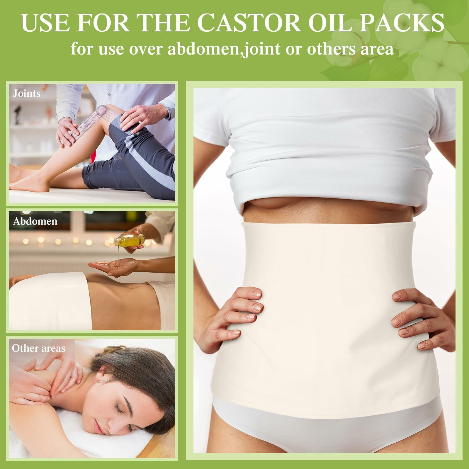 Tingjoo Organic Cotton Flannel Castor Oil Wrap 24 Pcs 15x13 Unbleached