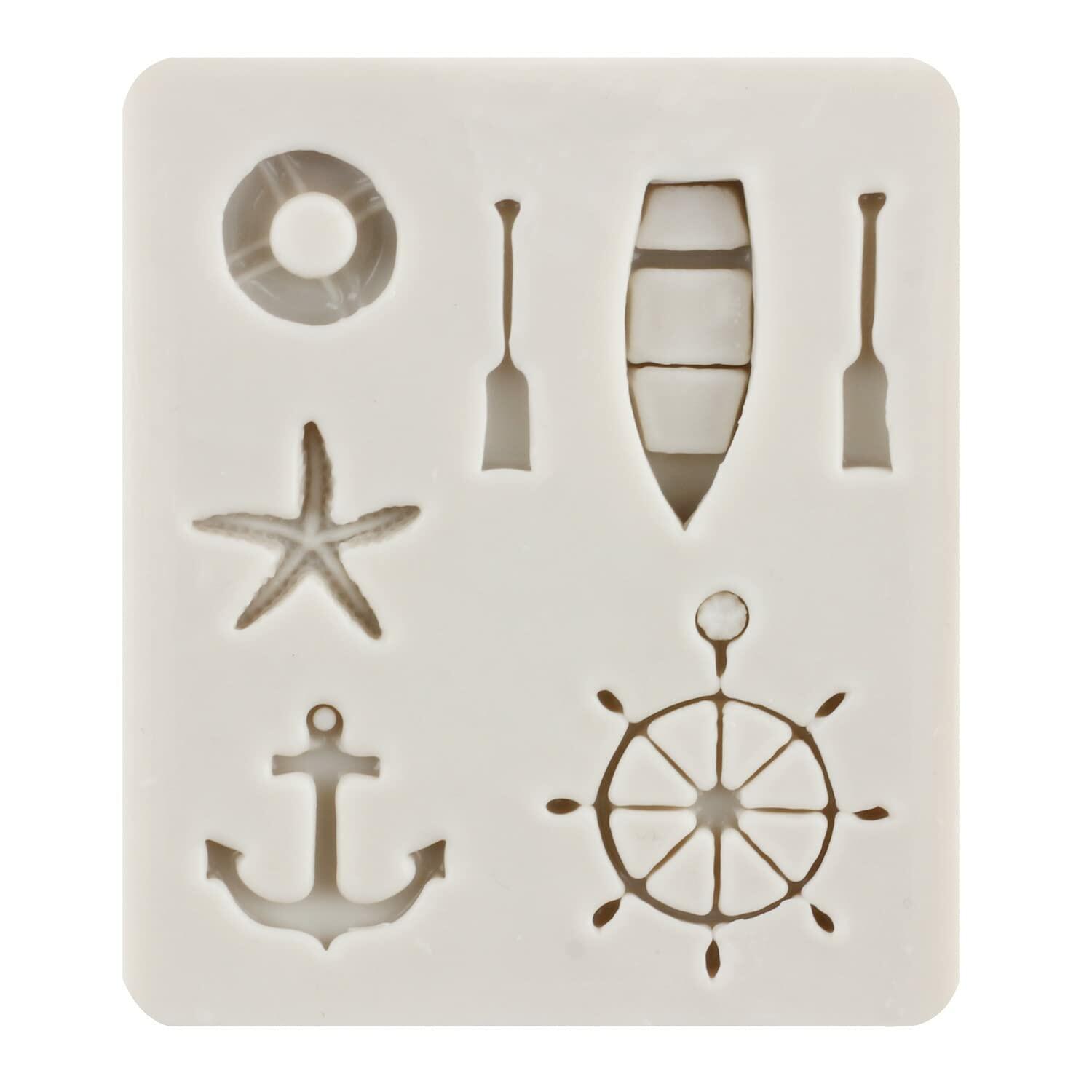 YANQINMS Silicone Rudder Anchor Sea Oar Fondant Mold for Cake Decorating