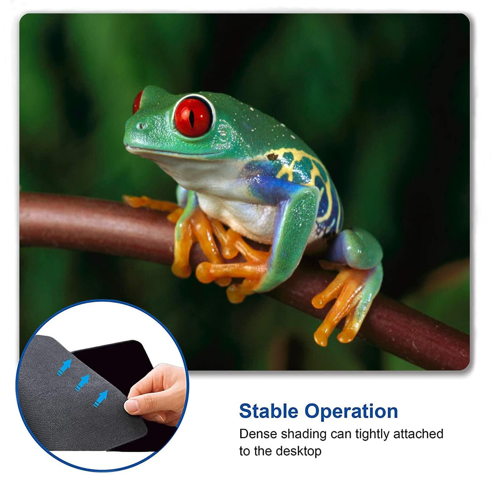 Personalized Rectangular Gaming Mouse Pad Oil Painting Frog Natural Rubber