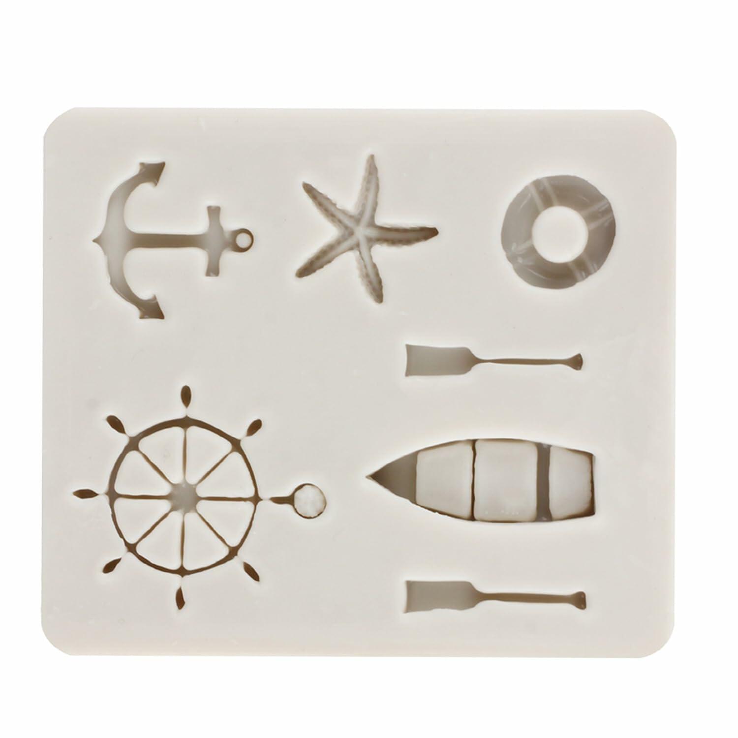 YANQINMS Silicone Rudder Anchor Sea Oar Fondant Mold for Cake Decorating