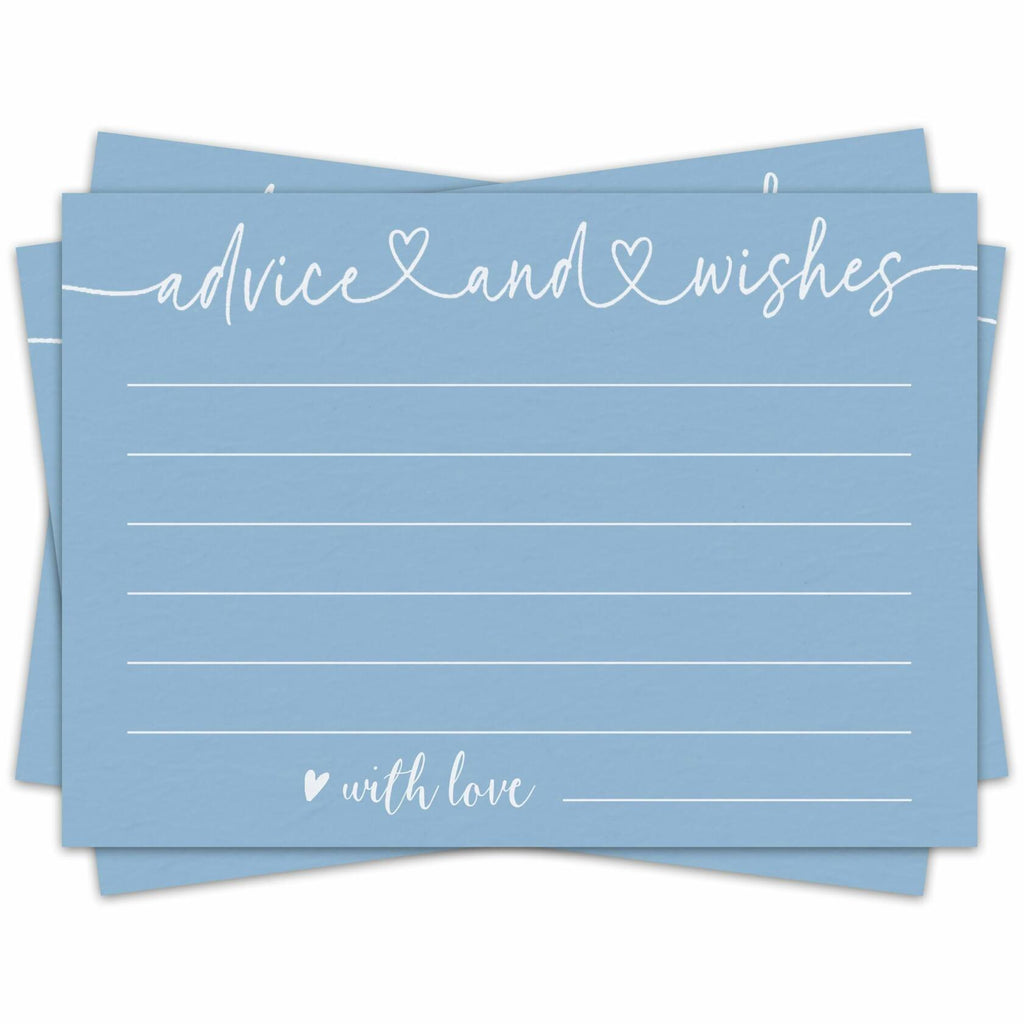 Qoamp Advice and Wishes Cards 4x6in 30pcs White Minimalist Bridal Shower