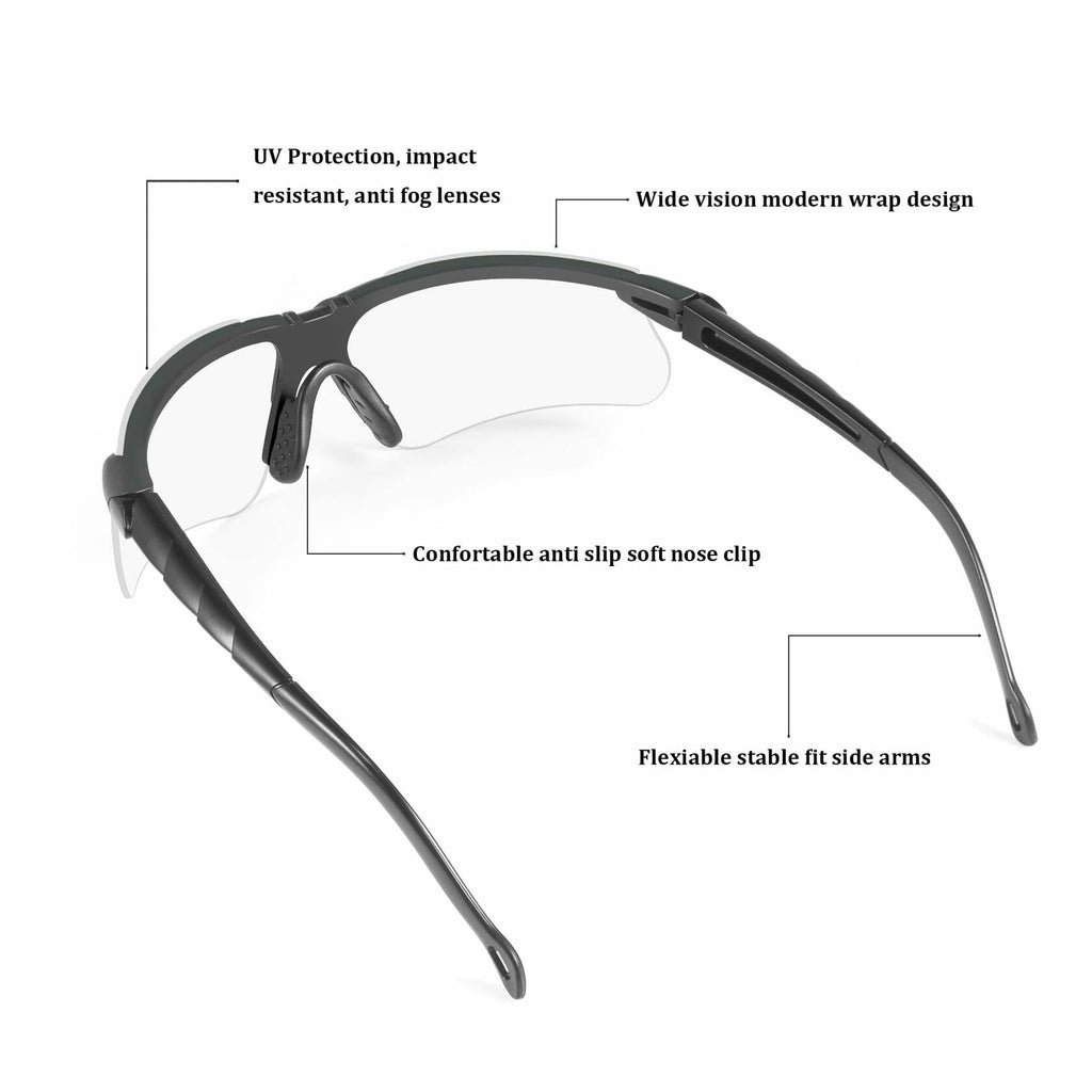 DAXISONN Shooting Safety Glasses Grey Anti Fog Tactical Ballistic Eyewear