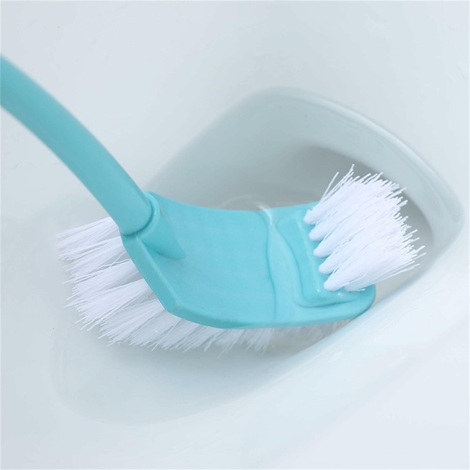 [Like New] Simple Toilet Brush Double Sided Clean Brush with Long Holder Green 1pc