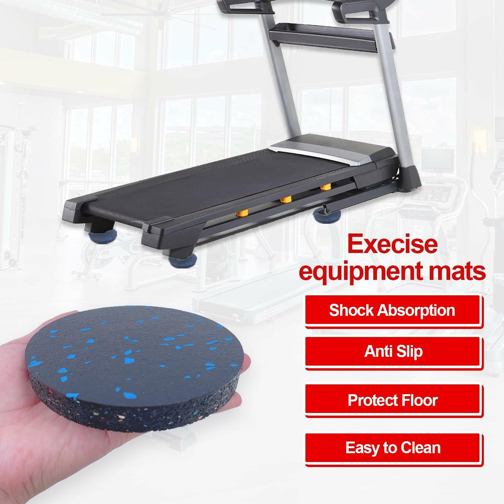 [Like New] U MAX Exercise Equipment Pads Anti Vibration 4.7x0.6in Black 6pc