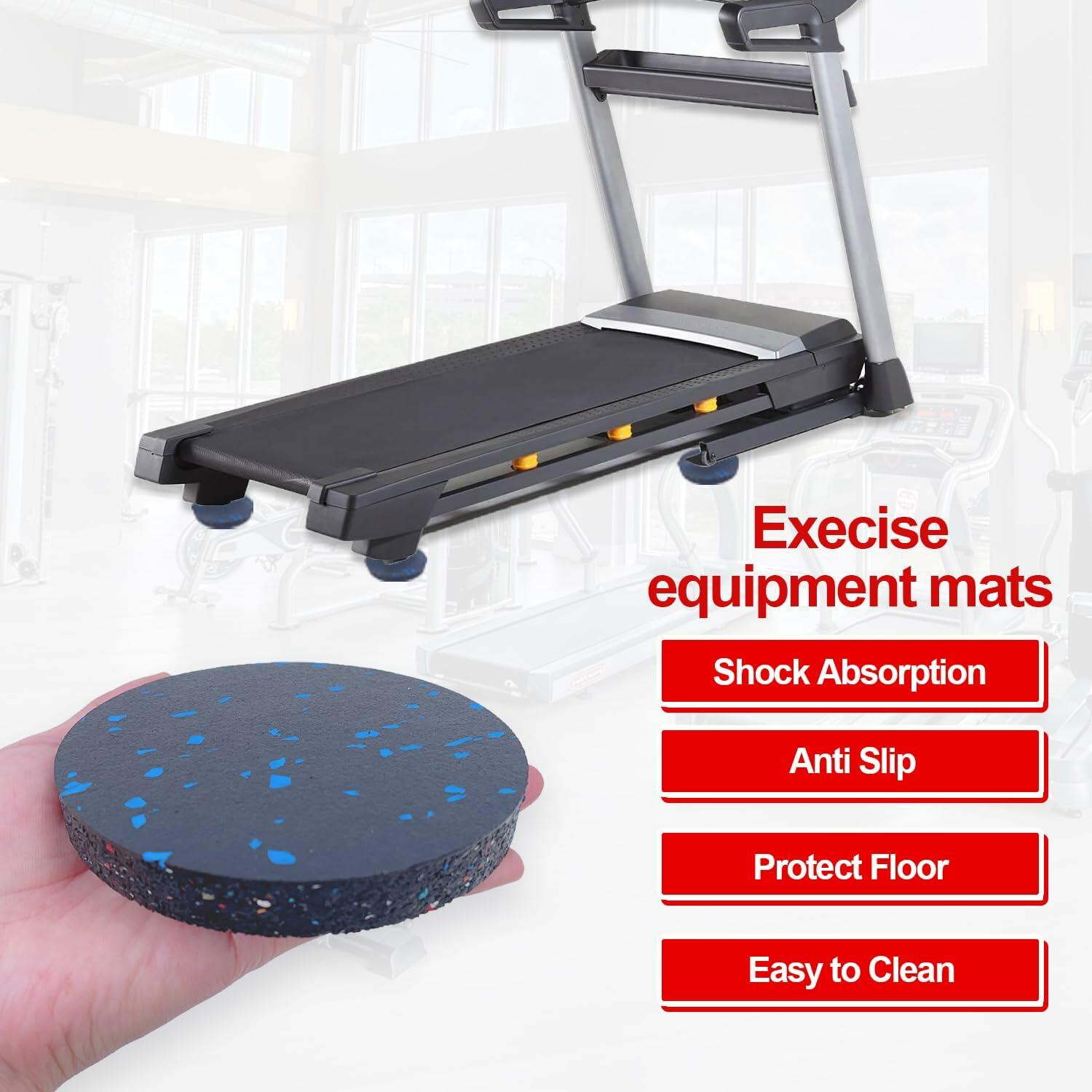 [Like New] U MAX Exercise Equipment Pads Anti Vibration 4.7x0.6in Black 6pc