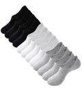 Breslatte No Show Socks Womens Men Soft Cotton Nonslip 6pairs Black Grey White S