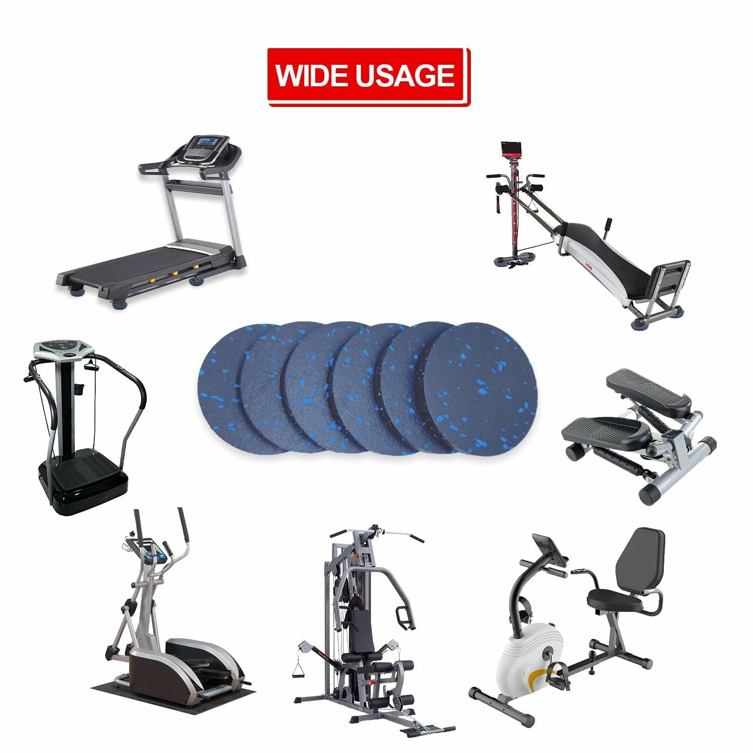 [Like New] U MAX Exercise Equipment Pads Anti Vibration 4.7x0.6in Black 6pc