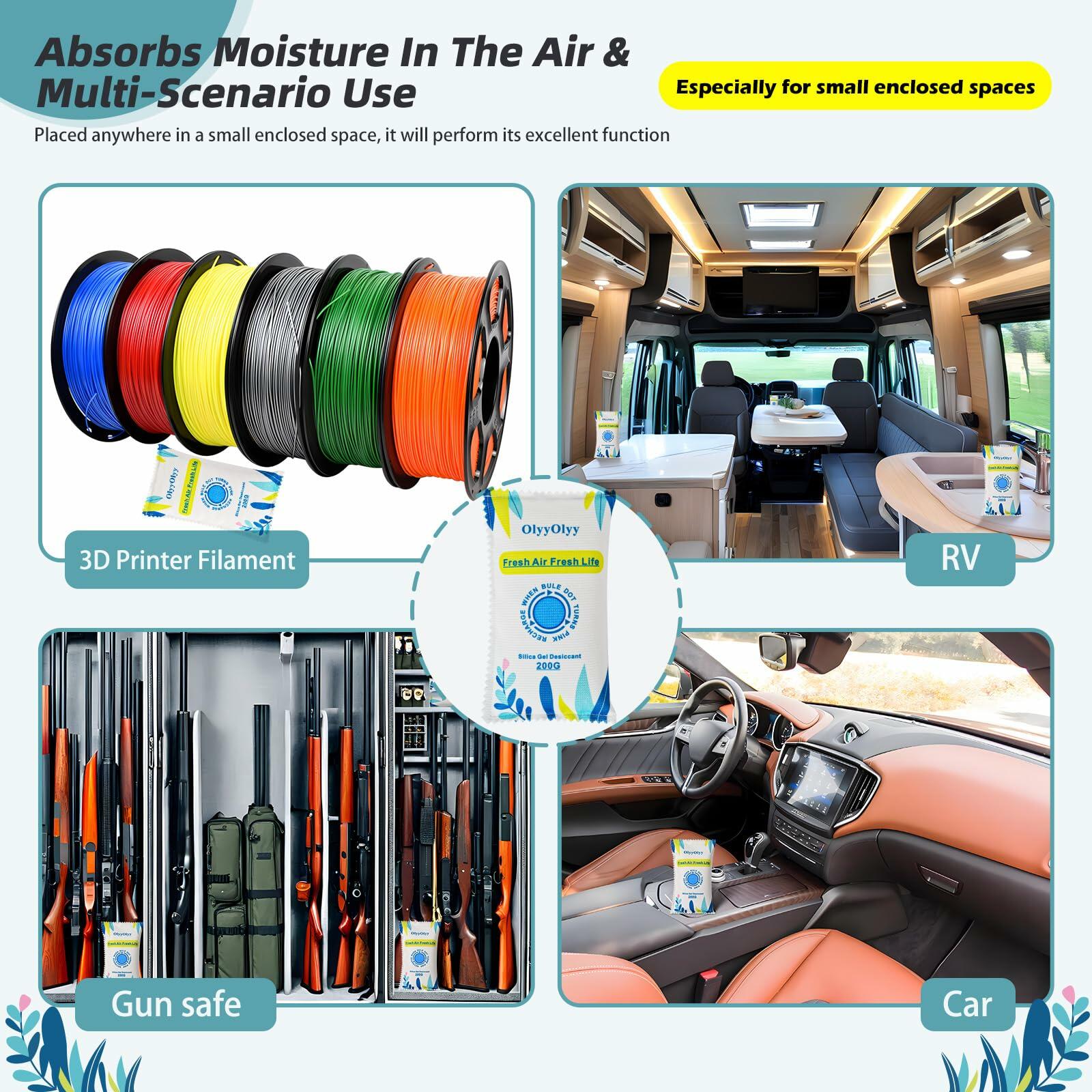 2x 200G Rechargeable Desiccant Packs Moisture Absorber Car Gun Safe
