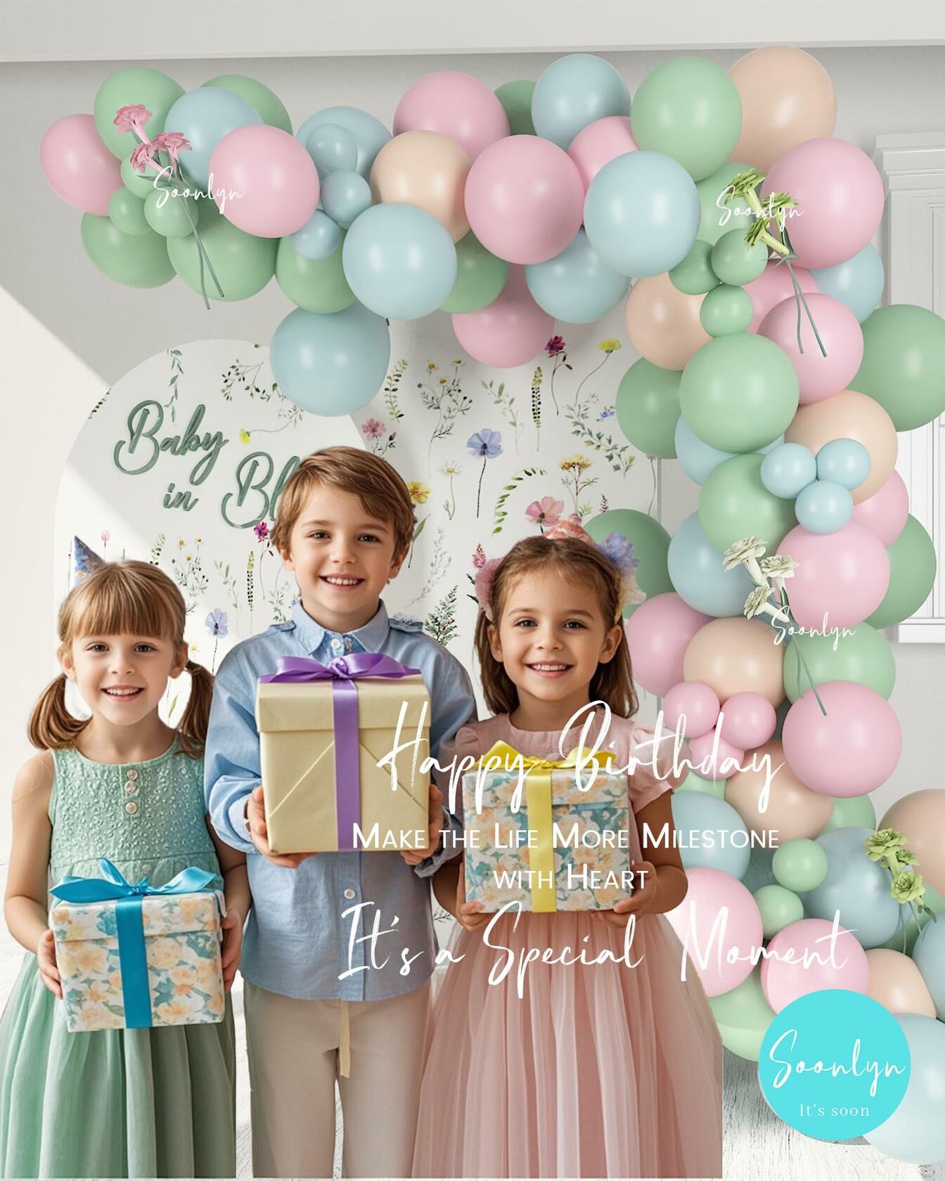 Soonlyn Baby In Bloom Balloon Arch Kit 14ft Baby Shower Decorations Wildflower