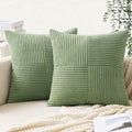 EMEMA Corduroy Throw Pillow Covers 12x20 Rust Pack of 2 Boho Decorative