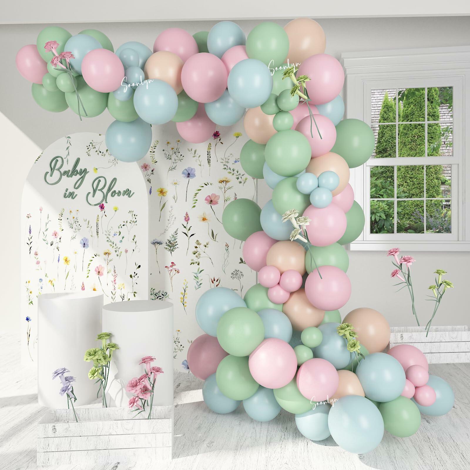 Soonlyn Baby In Bloom Balloon Arch Kit 14ft Baby Shower Decorations Wildflower