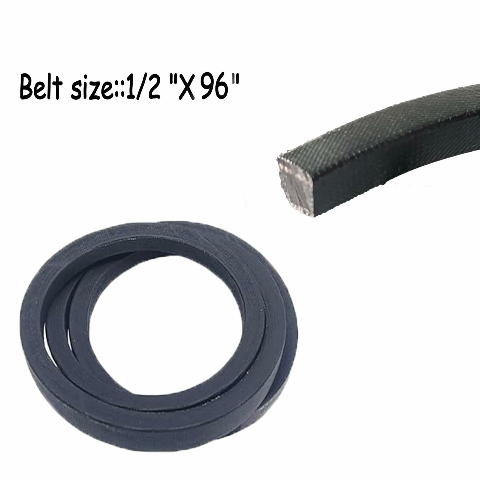 YOIASUGH Deck Drive Belt 1/2"x96-1/2" for MTD Cub Cadet Troy-Bilt Black