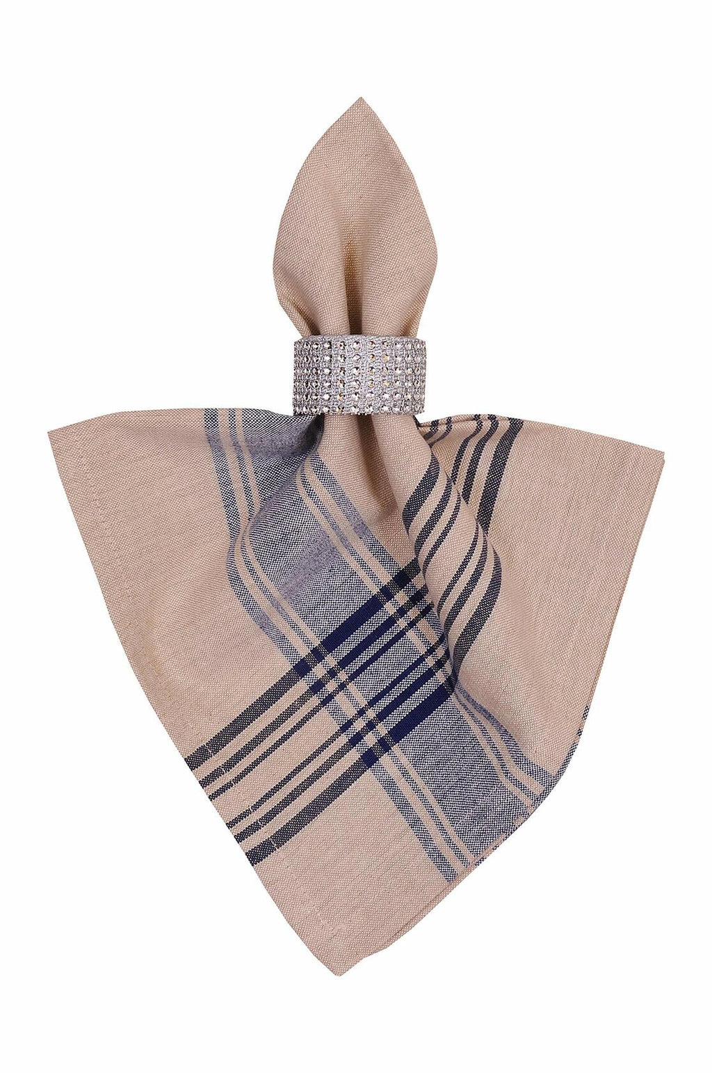 Yourtablecloth Stripe Napkin Set of 6 20x20 Nautical Blue