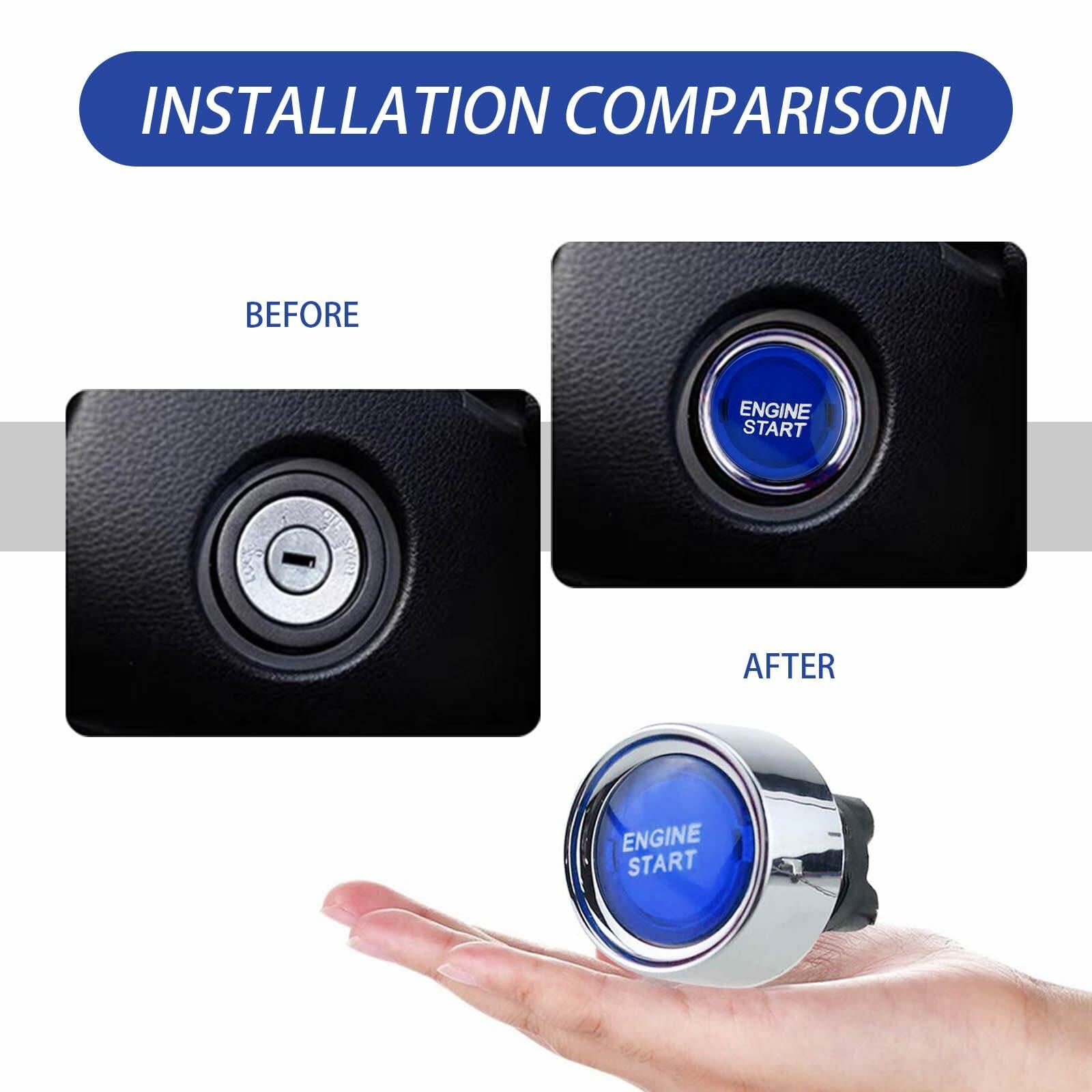 [Like New] DYEKNEE 12V Keyless One-Touch Start Switch 3 Pin Blue Engine Ignition