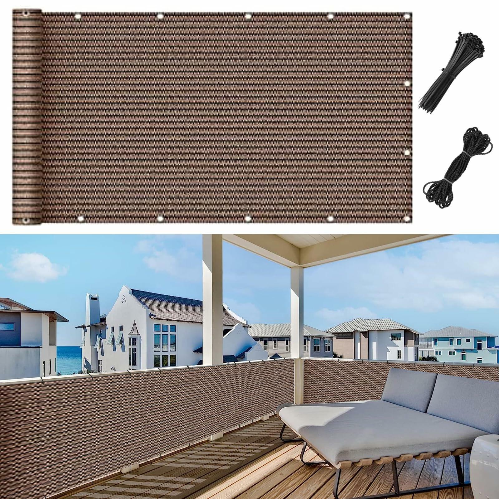 Demoul Privacy Fence Screen Balcony Deck Patio Shade Cover 3.28x16.4ft