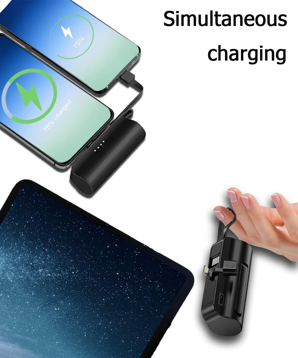 [Like New] Mini Portable Charger 5000mAh USB-C Power Bank Black Compatible iPhone