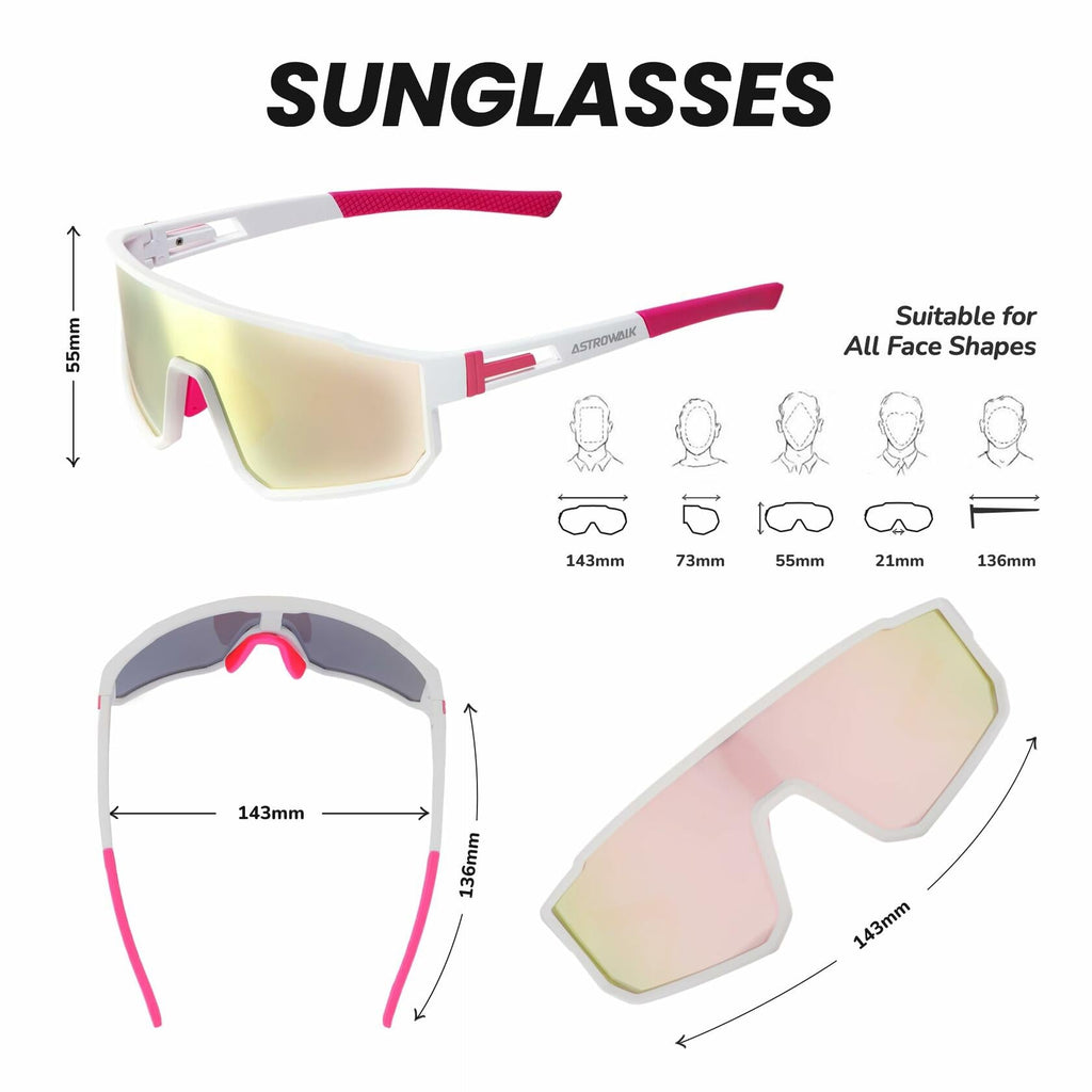 [Like New] Generic Astrowalk Cycling Goggles UV Protection Multi-Sport Grey
