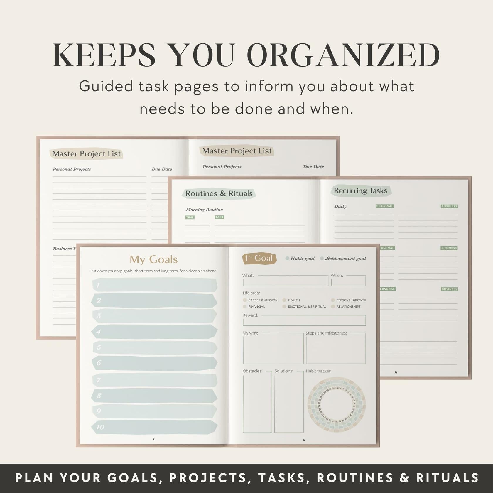 The ADHD Planner for Adults Undated Daily & Weekly Journal 90 Days Habit Tracker